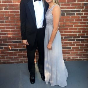 Lulus gray formal maxi dress